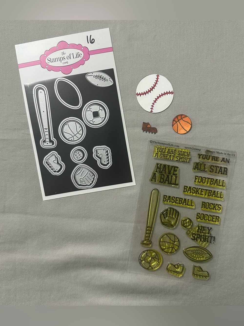 Stamps of Life sports2stamp Clear Stamp & Die Set Lot Stephanie Barnard Sports
